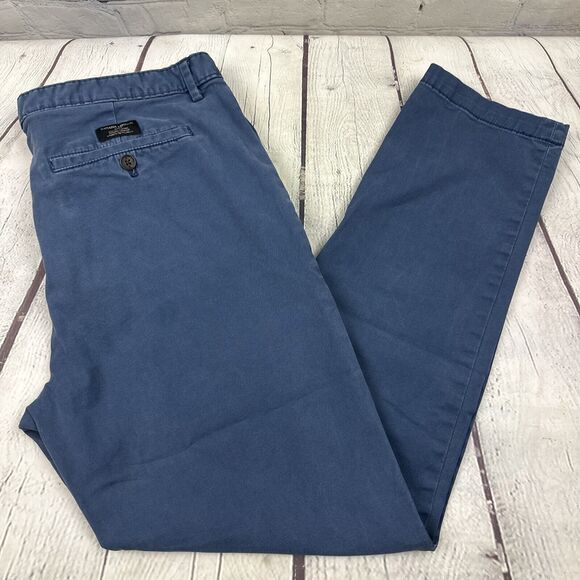 Banana Republic Pants Mens 36X32 (30) Beige & Blue Slim Fit Tapered Fit Stretch - Picture 1 of 16